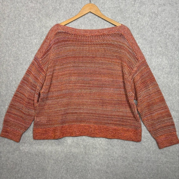 Old Navy Boat Neck Open-Knit Sweater-Orange Multi-Women Size XXL - Picture 5 of 8
